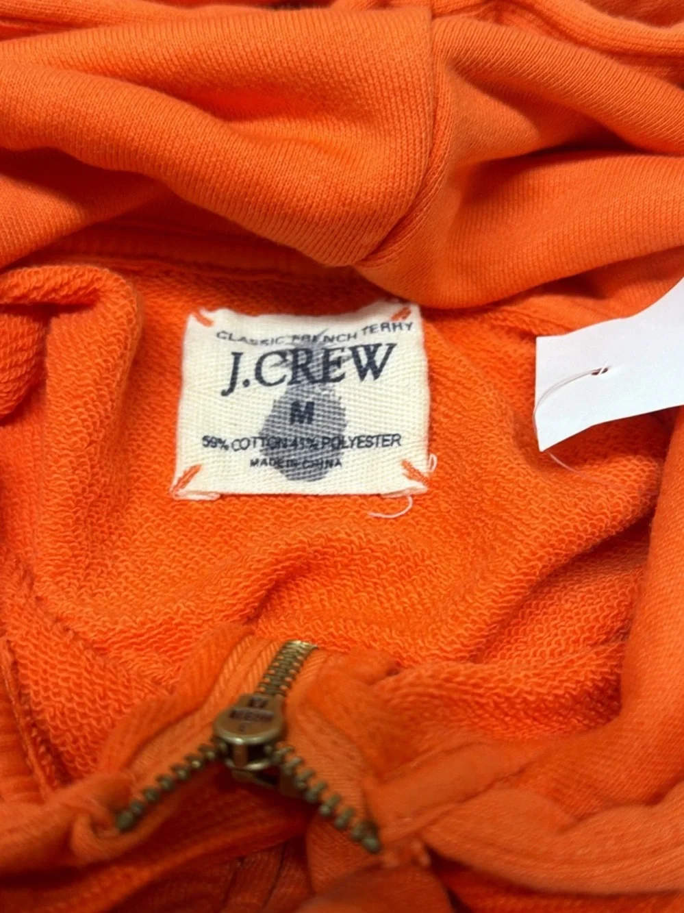 J. Crew Vibrant Orange Zip-Up Hoodie